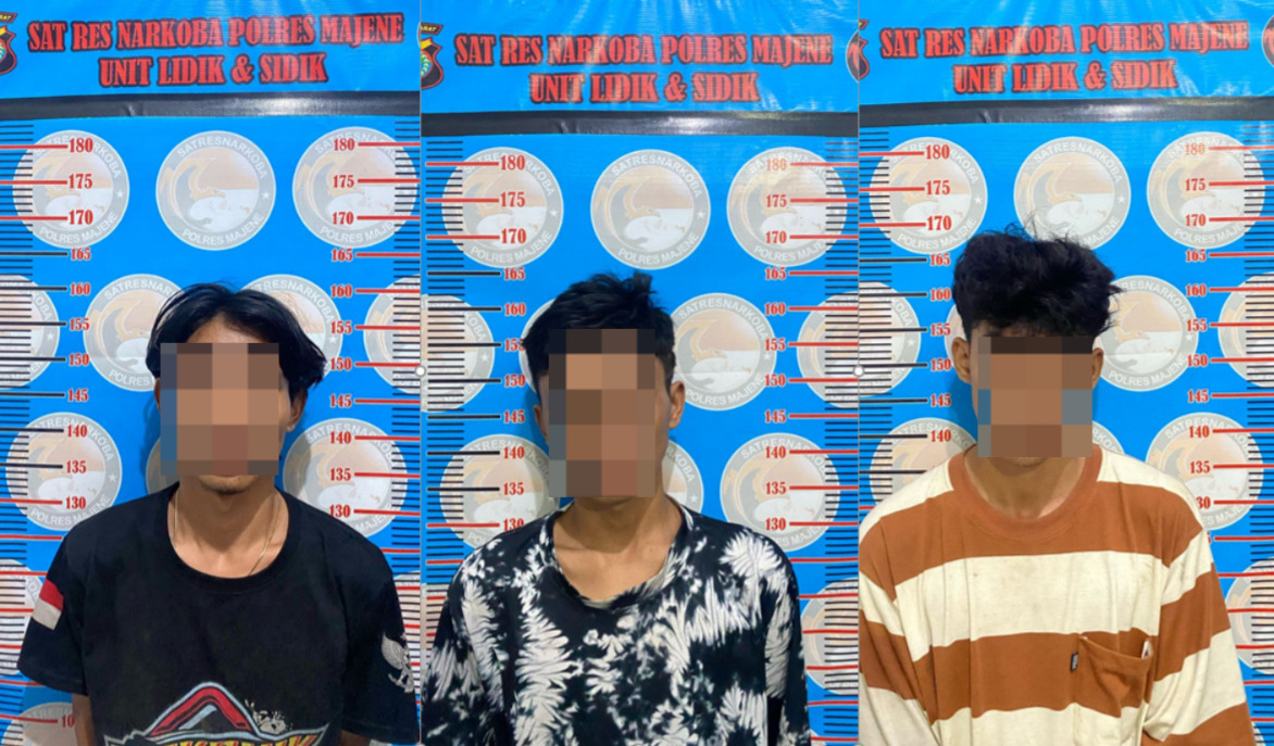 Kedapatan Bawa Sabu, Tiga Pemuda di Amankan Satuan Resnarkoba Polres Majene