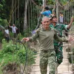 Dandim 1418/Mamuju Tinjau Jembatan Gantung Saluole yang Ambruk, Kerahkan Personel Percepat Perbaikan